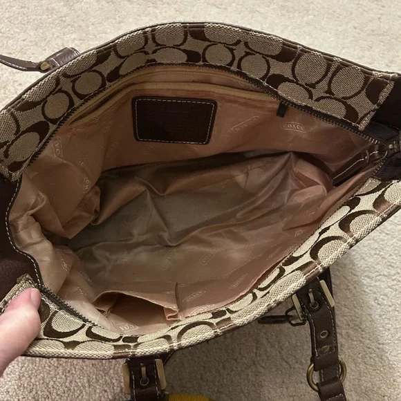 Coach copy Y2K Patchwork Tote Bag - Brown, Pink, Gold - Picture 7 of 10